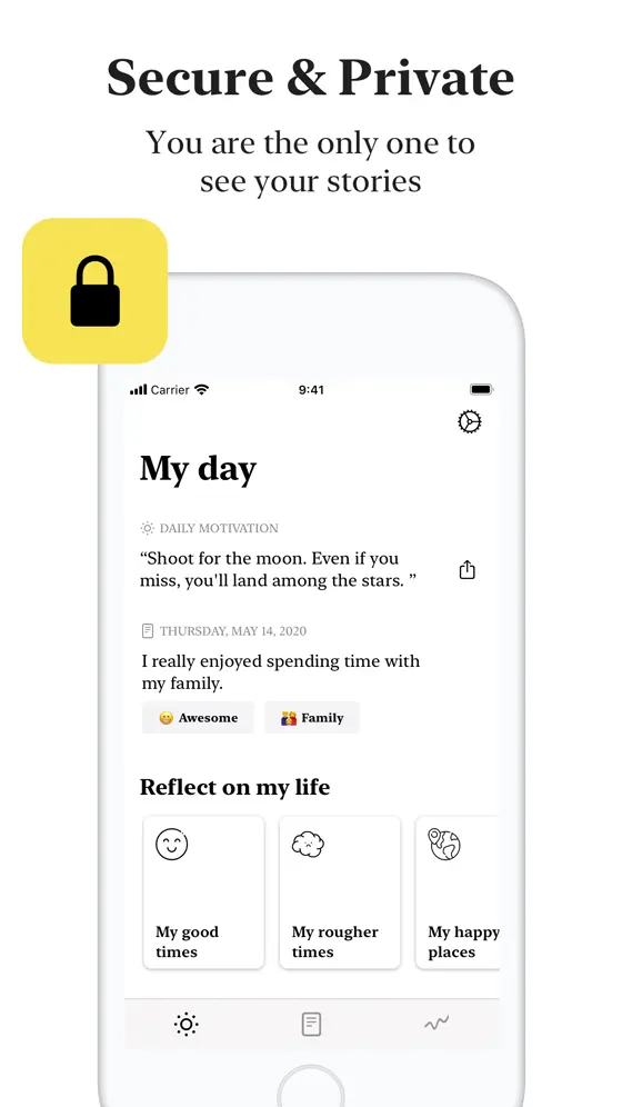 Englischer App-Store-Screenshot 4 von 5 der Punkt-App auf dem iPhone