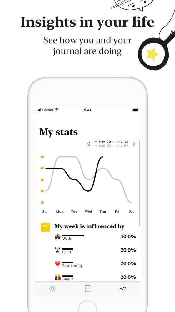 Englischer App-Store-Screenshot 5 von 5 der Punkt-App auf dem iPhone